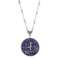thumbnail image 1 of 1928 Jewelry Blue Sodalite Gemstone Initial Pendant Necklace For Women 18"L (A), 1 of 2
