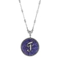thumbnail image 1 of 1928 Jewelry Blue Sodalite Gemstone Initial Pendant Necklace For Women 18"L (F), 1 of 2