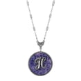 thumbnail image 1 of 1928 Jewelry Blue Sodalite Gemstone Initial Pendant Necklace For Women 18"L (H), 1 of 2