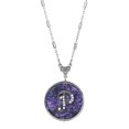 thumbnail image 1 of 1928 Jewelry Blue Sodalite Gemstone Initial Pendant Necklace For Women 18"L (P), 1 of 2