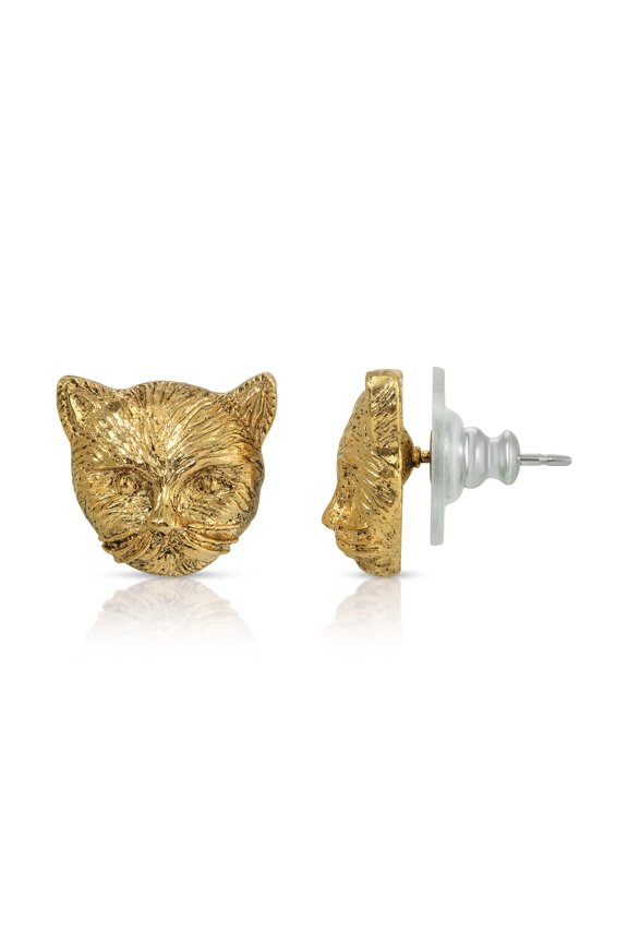 1928 Jewelry Cat Stud Earrings