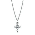 thumbnail image 1 of 1928 Jewelry Clear Crystal Cross Pendant Necklace 16 + 3 Extender, 1 of 2