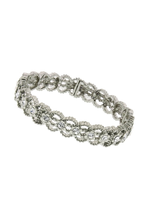 1928 Jewelry Crystal Clear Glam Stretch Bracelet