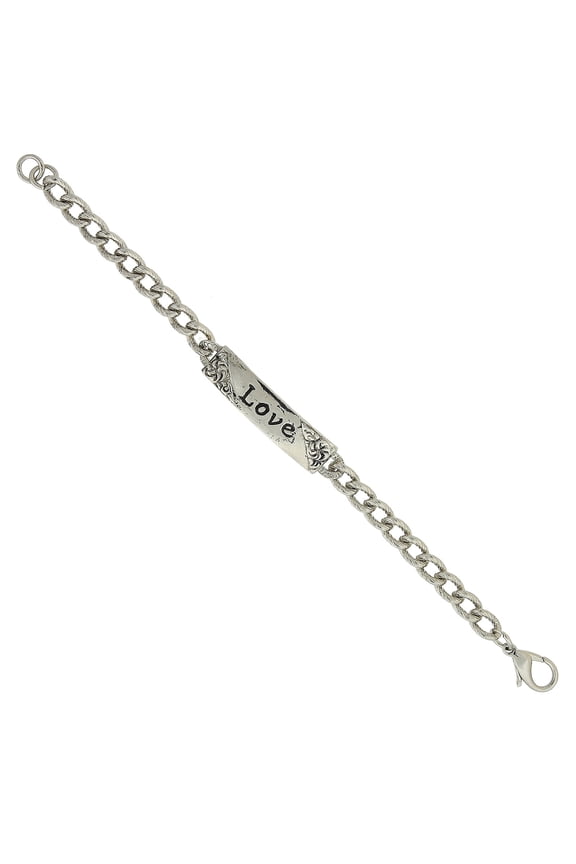 1928 Jewelry Curb Link Love ID Bracelet