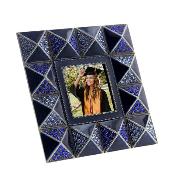 1928 Jewelry Dark and Light Blue Square Picture Frame 2" x 3"