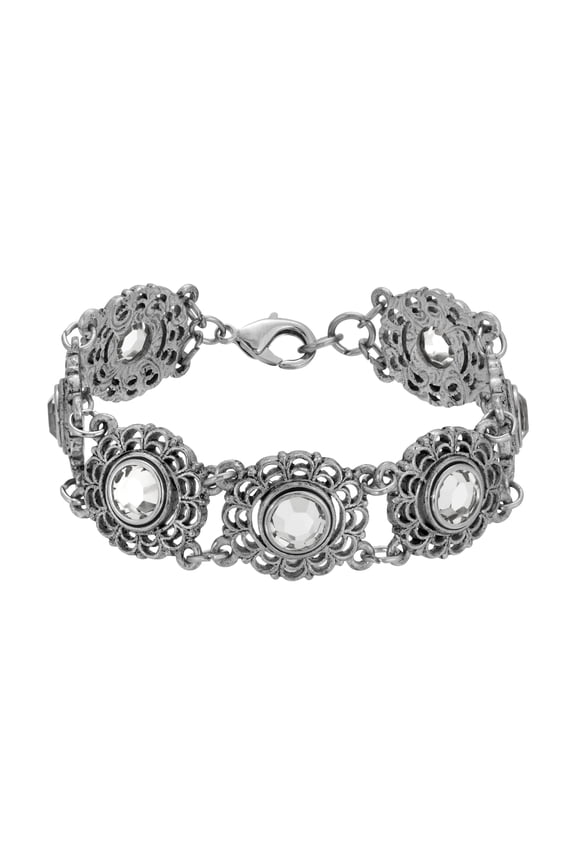 1928 Jewelry Decoratifs Swarovski Element Crystal Link Bracelet