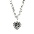 thumbnail image 1 of 1928 Jewelry Double Sided Flower Accent Heart Pendant Filigree Necklace For Women 16" + 3" Extender, 1 of 4