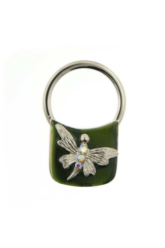 1928 Jewelry Enamel Butterfly Square Key Fob