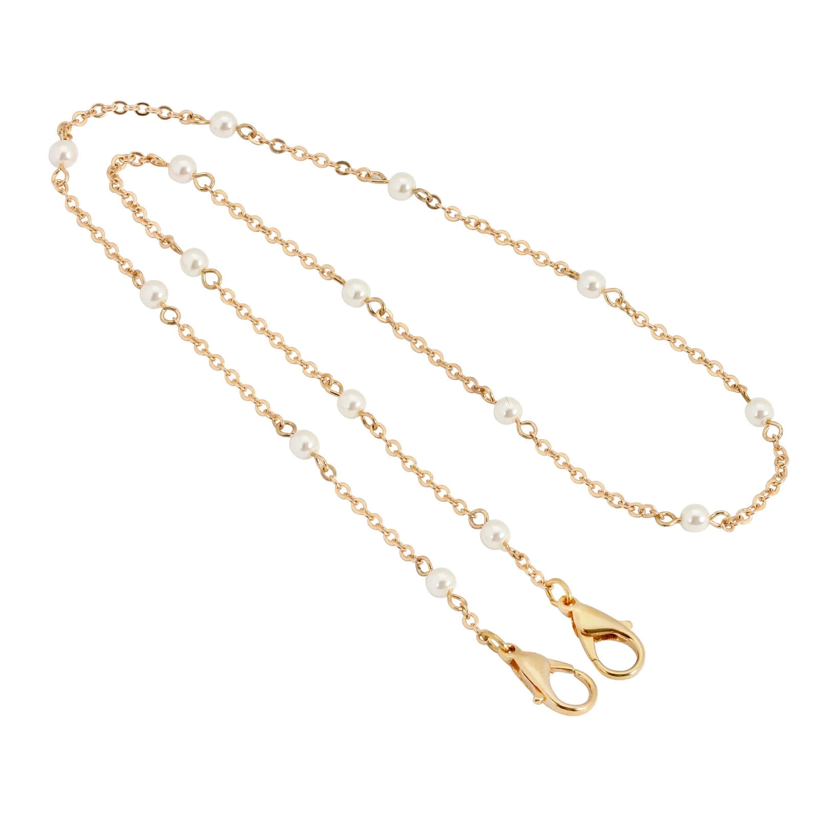 1928 JEWELRY COMPANY 1928 Jewelry Face Mask Chain Holder With Faux Pearls 22 Inch