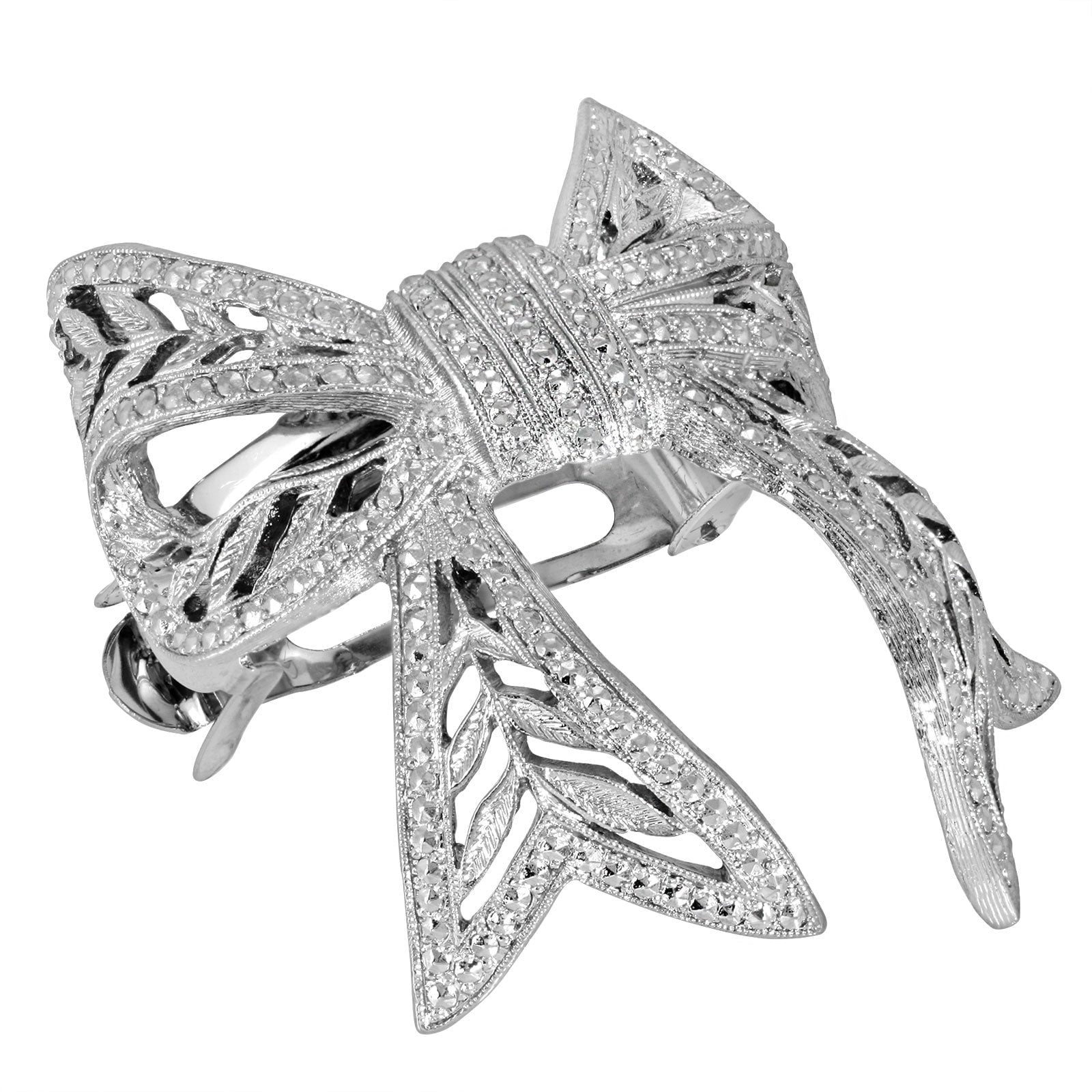 1928 Jewelry Filigree Bow Ponytail Holder, (1 Pcs)