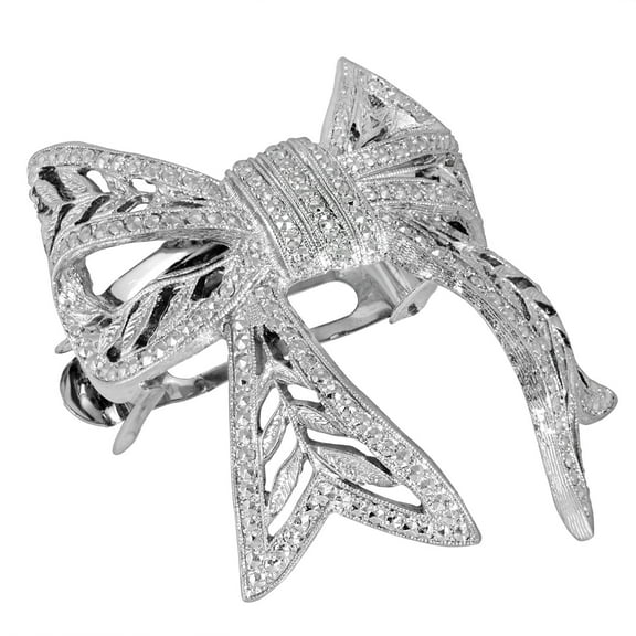 1928 Jewelry Filigree Bow Ponytail Holder, (1 Pcs)