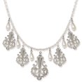 thumbnail image 1 of 1928 Jewelry Filigree Drop With Faux Pearl Drop Necklace 16 + 3 Extender, 1 of 2
