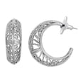 thumbnail image 1 of 1928 Jewelry Filigree Hoop Earrings, 1 of 2