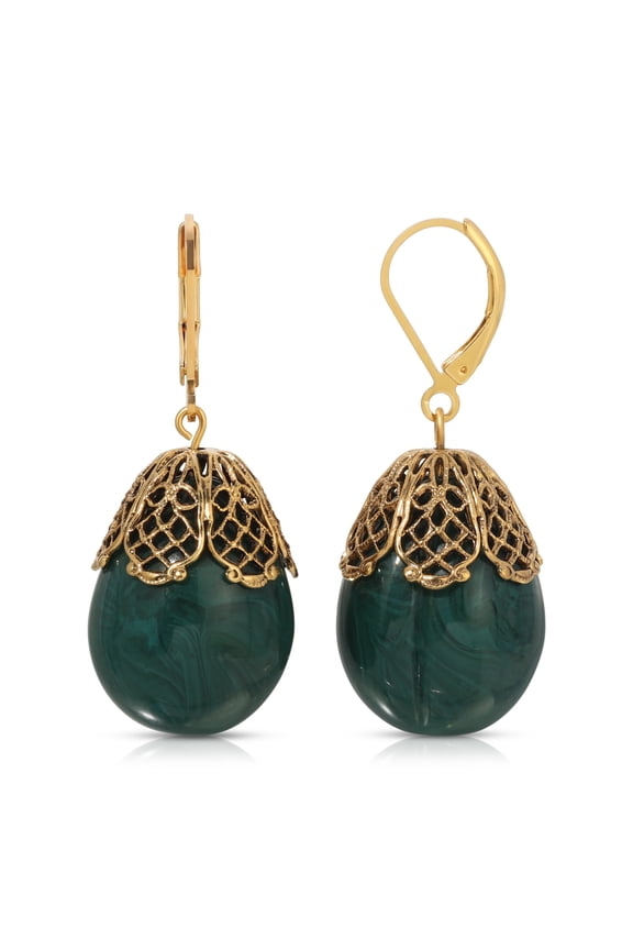 1928 Jewelry Filigree Pear Shaped Drop Earrings
