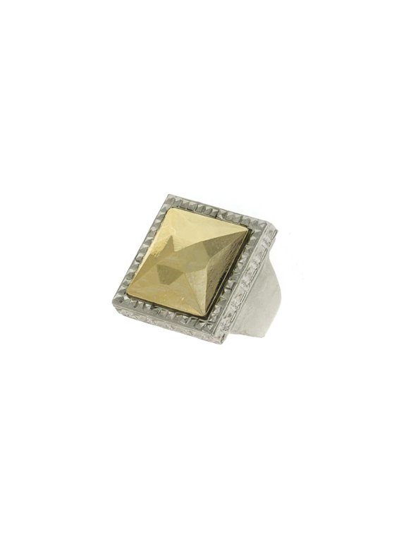 1928 Jewelry Fusion Lux Faceted Stone Square Ring