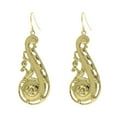 thumbnail image 1 of 1928 Jewelry Gold Swirly Statement Floral Drop Earrings, 1 of 2