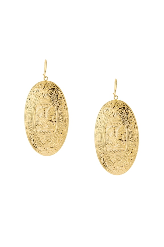 1928 Jewelry Gold-Tone Large Oval Drop Earrings