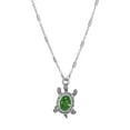 thumbnail image 1 of 1928 Jewelry Green Crystal Turtle Pendant Necklace For Women 18", 1 of 2