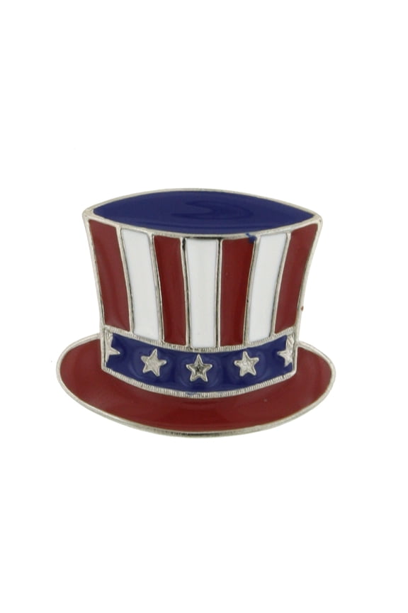 1928 Jewelry Hand Enameled Uncle Sam Hat Clothing Pin