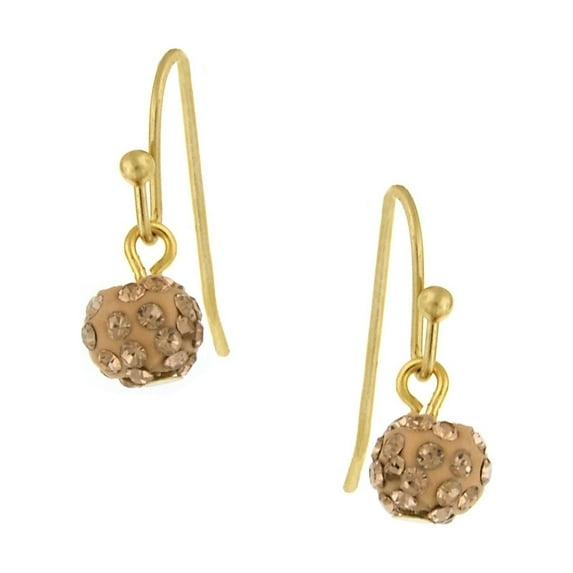 1928 Jewelry Light Topaz Crystal Pave 6mm Cluster Drop Earrings