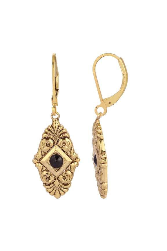 1928 Jewelry Navette Shape Drop Earrings