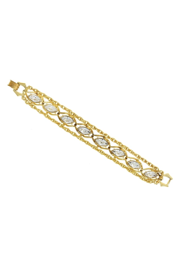 1928 Jewelry Navette Swarovski Elements Chain Bracelet 8L