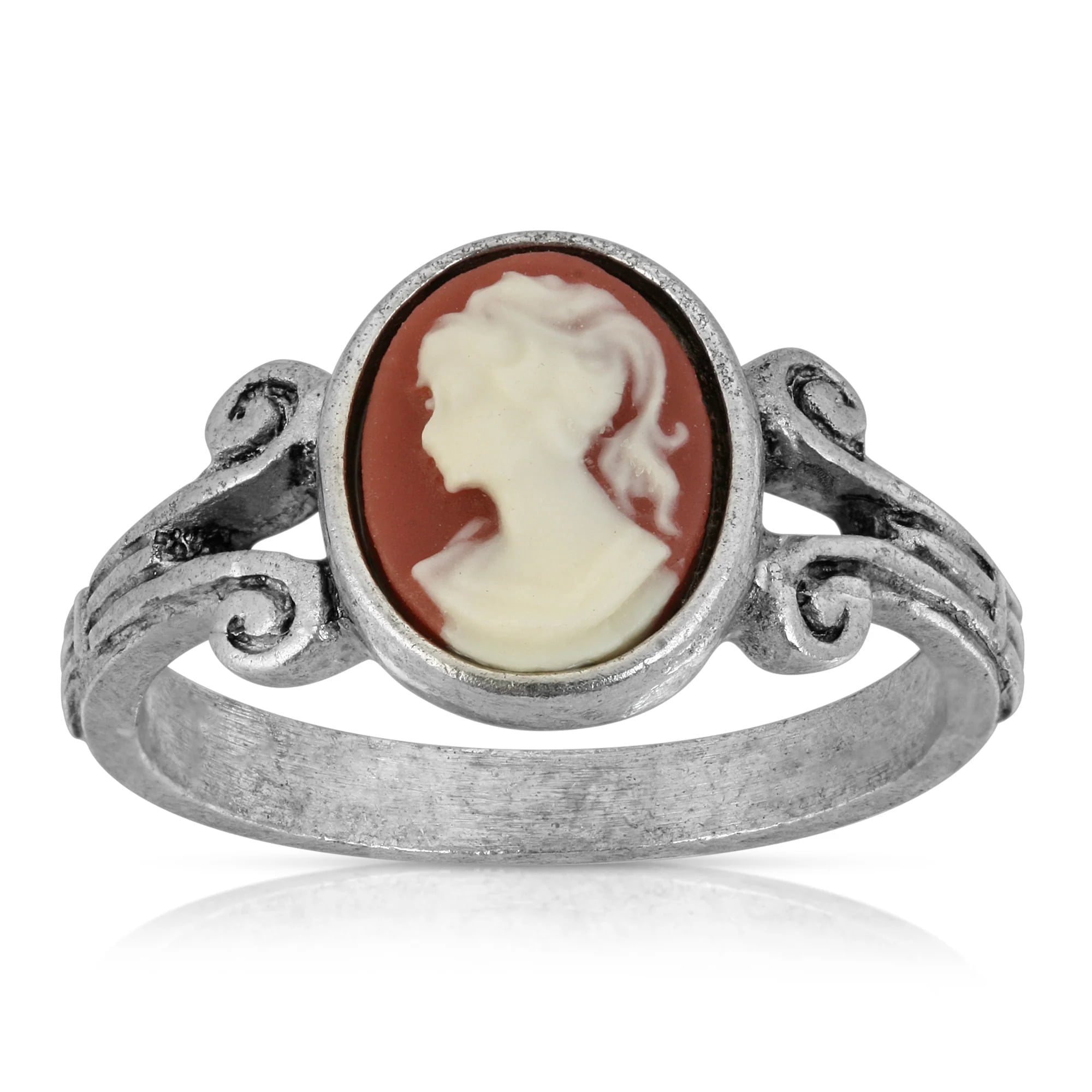 1928 Jewelry Oval Carnelian Cameo Ring Size 7 - Walmart.com