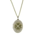 thumbnail image 1 of 1928 Jewelry Oval Floral Filigree & Crystal Photo Locket Necklace 32", 1 of 2
