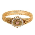 thumbnail image 1 of 1928 Jewelry Pearly Eden Pink Rose Enamel Faux Pearl Belt Bracelet, 1 of 2