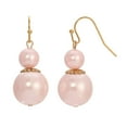 thumbnail image 1 of 1928 Jewelry Pink Faux Pearl Dangle Earrings, 1 of 2