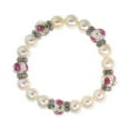 thumbnail image 1 of 1928 Jewelry Pink Flower Bead Crystal Stretch Bracelet, 1 of 1