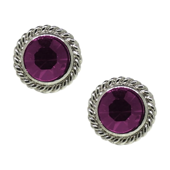 1928 Jewelry Purple Round Button Stud Earrings
