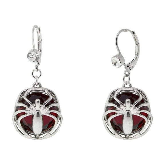 1928 Jewelry Red Bead Spider Drop Earrings