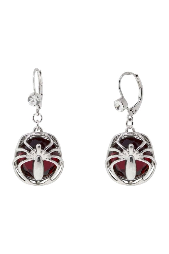 1928 Jewelry Red Bead Spider Drop Earrings