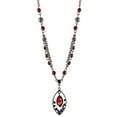 thumbnail image 1 of 1928 Jewelry Red Faceted Oval Drop Pendant Necklace For Women 16" + 3" Extender, 1 of 3