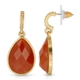 thumbnail image 1 of 1928 Jewelry Red Faceted Teardrop Drop Earrings, 1 of 3