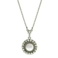 thumbnail image 1 of 1928 Jewelry Round Multi-Crystal Floral Accent Drop Pendant Necklace 16 + 3 Extender, 1 of 2