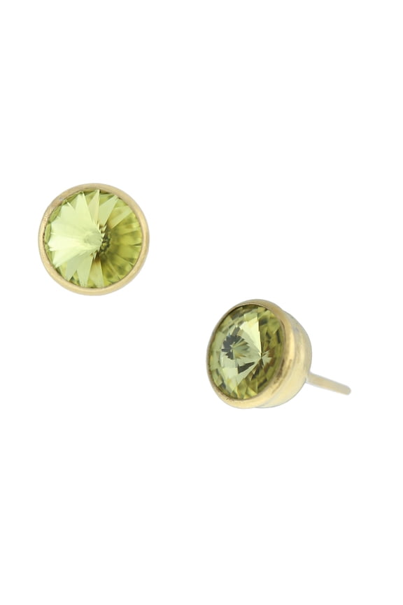 1928 Jewelry Round Sparkling Jonquil Yellow Austrian Crystal Stud Earrings