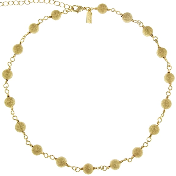 1928 Jewelry Round Textured Beaded Linked Necklace 15 + 3 Extender
