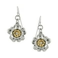 thumbnail image 1 of 1928 Jewelry Silver Crystal Flower Drop Earrings, 1 of 3