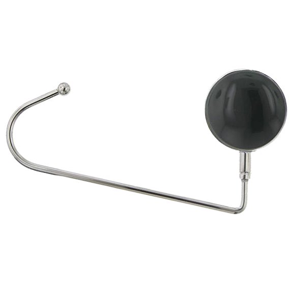 1928 Jewelry Silver Tone Handbag Hook / Purse Holder (Black)