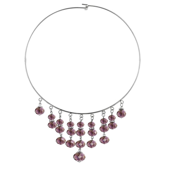 1928 Jewelry Silver-Tone Multiple Drop Topaz Lux 15.5 In Choker