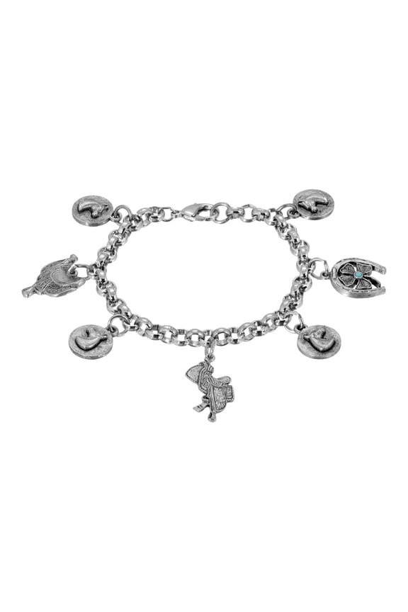 1928 Jewelry Southwest Equestrian Multi Charm Link Bracelet