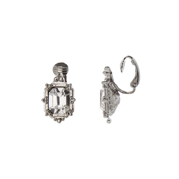 1928 Jewelry Starburst Octagon Crystal Clip On Earrings For Women