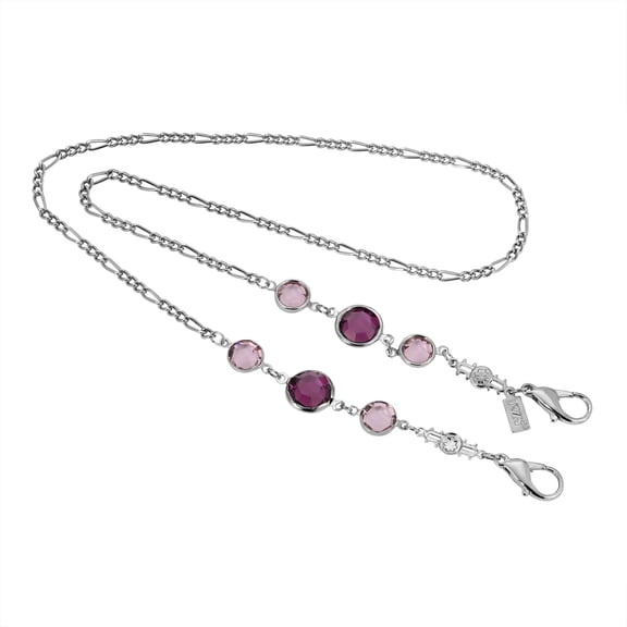 1928 Jewelry Swarovski Element Channel Face Mask Figaro Chain Holder 22 Inch