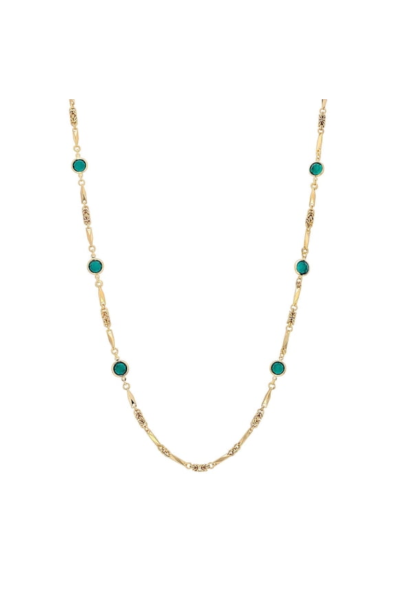 1928 Jewelry Swarovski Element Round Channel Necklace 32