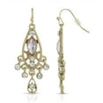 thumbnail image 1 of 1928 Jewelry Teardrop Filigree Pink Crystal & Clear Crystal Charm Chandelier Earrings, 1 of 3