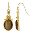 thumbnail image 1 of 1928 Jewelry Topaz Crystal And Topaz Cat Eye Oval Drop Earrings, 1 of 3