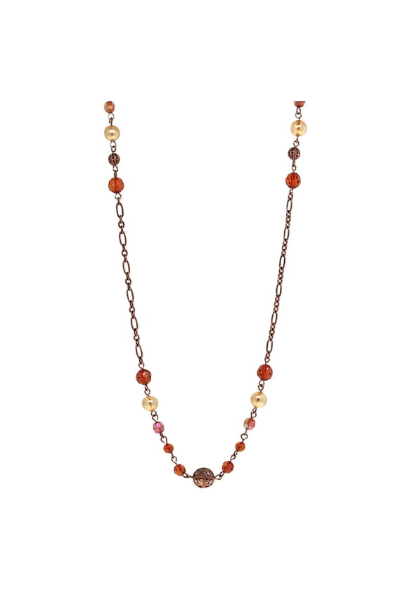1928 Jewelry Topaz Crystal Bead Necklace 32