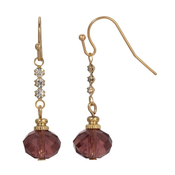1928 Jewelry Trio Rhinestone Glass Bead Dangling Earrings